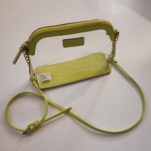 Nanette Lepore Lime Green Transparent Crossbody Bag
